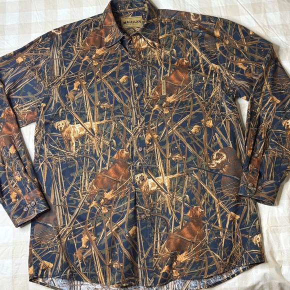 MAGELLAN Mens Camo & Hunting Lab Long Sleeve Button Down - Picture 1 of 5
